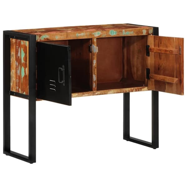 konsolikaappi värikäs 70x35x70 cm massiivi kierrätyspuuta