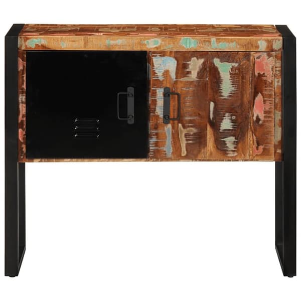 konsolikaappi värikäs 70x35x70 cm massiivi kierrätyspuuta