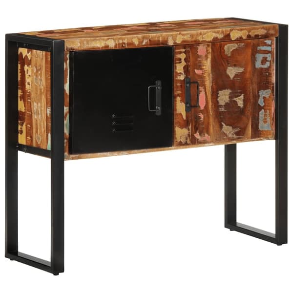 konsolikaappi värikäs 70x35x70 cm massiivi kierrätyspuuta