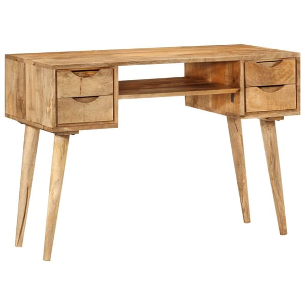 skrivebord med skuffer 110x47x76 cm massivt mangotræ