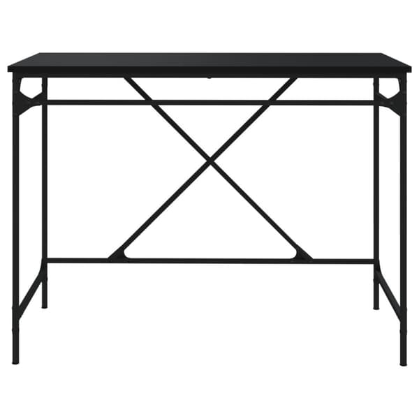 skrivebord 100x50x75 cm konstrueret træ og jern sort