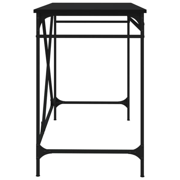 skrivebord 100x50x75 cm konstrueret træ og jern sort