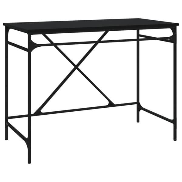 skrivebord 100x50x75 cm konstrueret træ og jern sort
