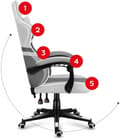 Miniatyrbilde 10 av 11: PC Furniture Force 4.4 White Mesh, Huzaro