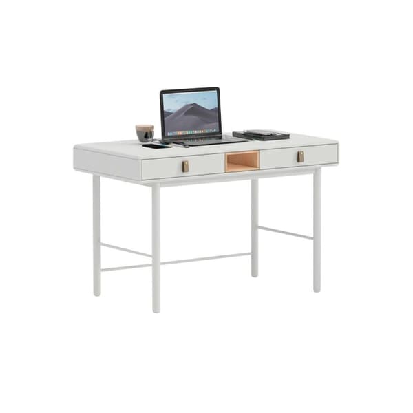 Pöytä Home ESPRIT Valkoinen Luonnollinen Polyuretaani Puu MDF 120 x 60 x 75 cm