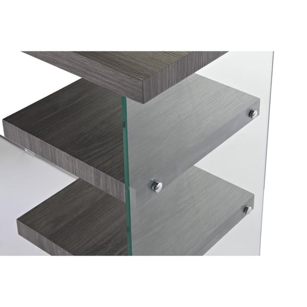 Skrivbord DKD Home Decor Grå Transparent Glas Trä MDF 120 x 50 x 76 cm
