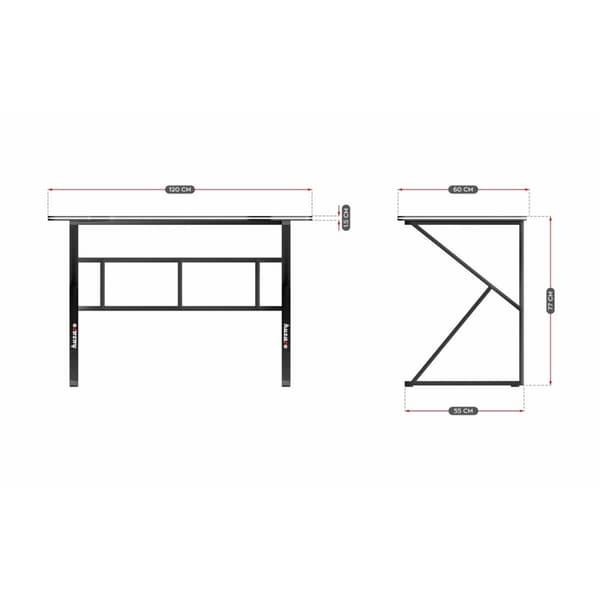 Skrivbord Gaming Huzaro HZ-Hero 1.6 Black Svart 120 x 75 x 60 cm