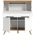 Miniatyrbillede 4 af 8: Scandi skrivebord sekretær 1 skuffe 2 låger 1 klaplåge hvid.