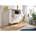 Miniatyrbillede 6 af 8: Scandi skrivebord sekretær 1 skuffe 2 låger 1 klaplåge hvid.