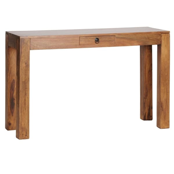 Rootz Solid -toimistopöytä - Moderni kirjoituspöytä - Työpöytä - Käsintehty - Tukevat jalat - Sheesham Wood - 118cm x 40cm x 76cm