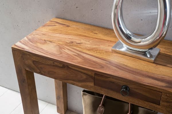 Rootz Solid -toimistopöytä - Moderni kirjoituspöytä - Työpöytä - Käsintehty - Tukevat jalat - Sheesham Wood - 118cm x 40cm x 76cm