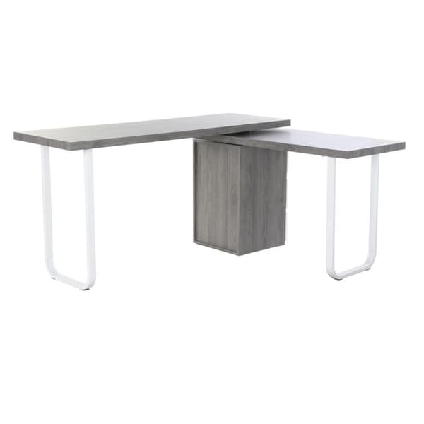 Skrivebord DKD Home Decor Natur Grå Metal MDF (150 x 120 x 75 cm)