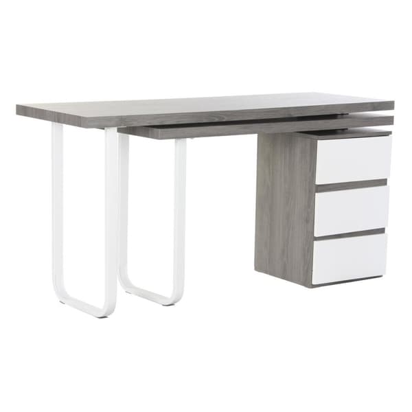 Skrivebord DKD Home Decor Natur Grå Metal MDF (150 x 120 x 75 cm)