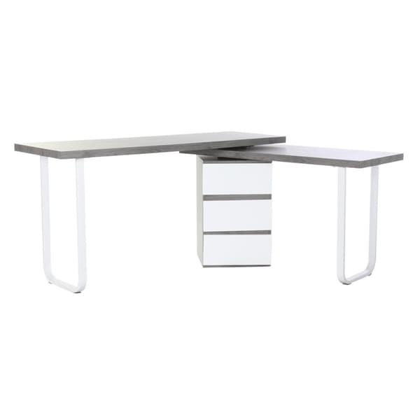 Skrivebord DKD Home Decor Natur Grå Metal MDF (150 x 120 x 75 cm)