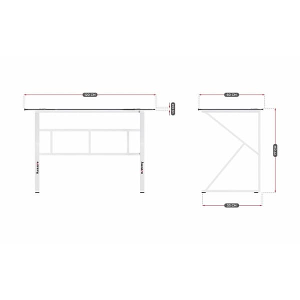 Skrivebord Huzaro HZ-Hero 1.6 White Hvid