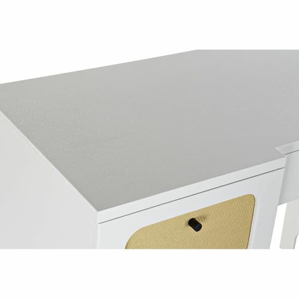 Pöytä DKD Home Decor Kuusi Valkoinen Rottinki (140 x 50 x 76 cm)