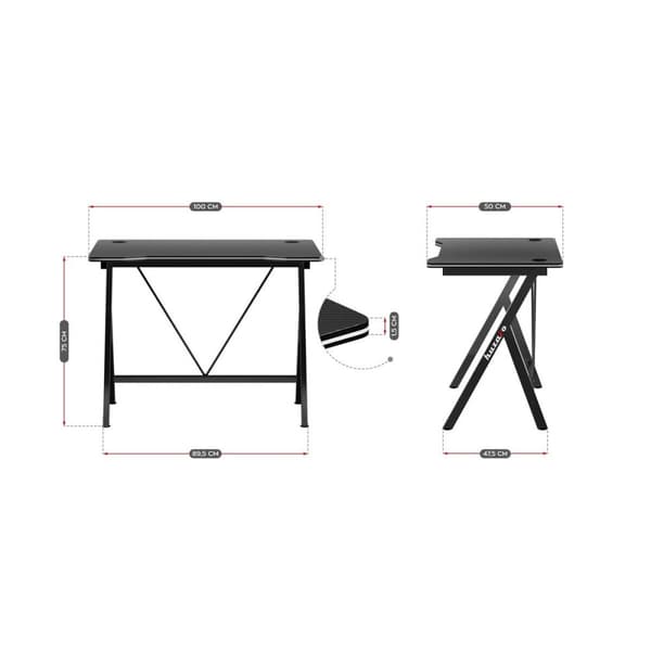 Skrivebord Gaming Huzaro HZ-Hero 1.4 Black Sort