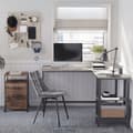 Miniatyrbild 2 av 8: Bureau d'angle droit avec étagère 2 niveaux style industriel