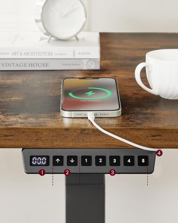 Höjd -justerbar skrivbord - elektrisk - med minnesfunktion