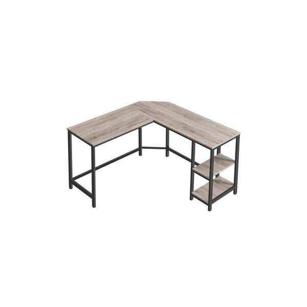 Bureau - L -Hoekbureau med 2 hylder - Space -bølger - Industrielt design