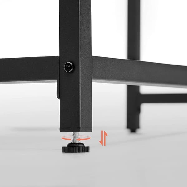 Desk - computertabel - Træplade - Metalramme - Brun / sort