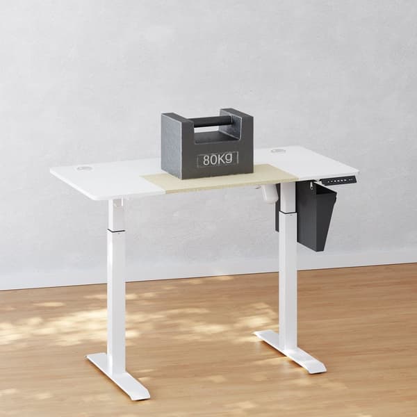 Sit Stand Desk - Computed Table - Højde justerbar - med hjul - 120 cm x 60 cm - Hvid