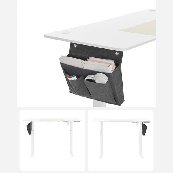 Sit Stand Desk - Computed Table - Højde justerbar - med hjul - 120 cm x 60 cm - Hvid