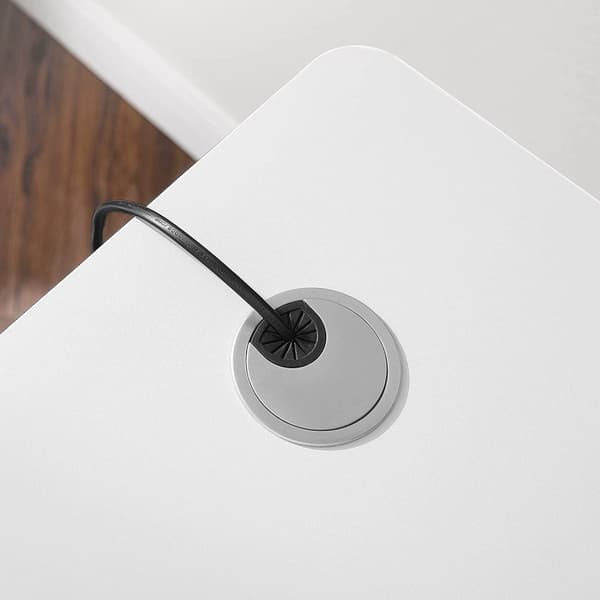 Elektrisk skrivebord - med motor - 120 x 60 x (73-114) cm - Højde justerbar - Hvid