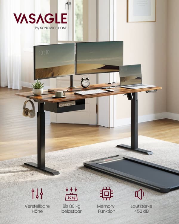 Skrivbord - elektrisk - höjdjusterbar - minnesfunktion