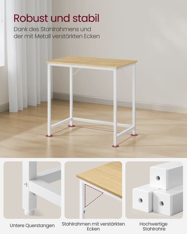 Skrivebord - metalramme - 50 x 80 x 76 cm