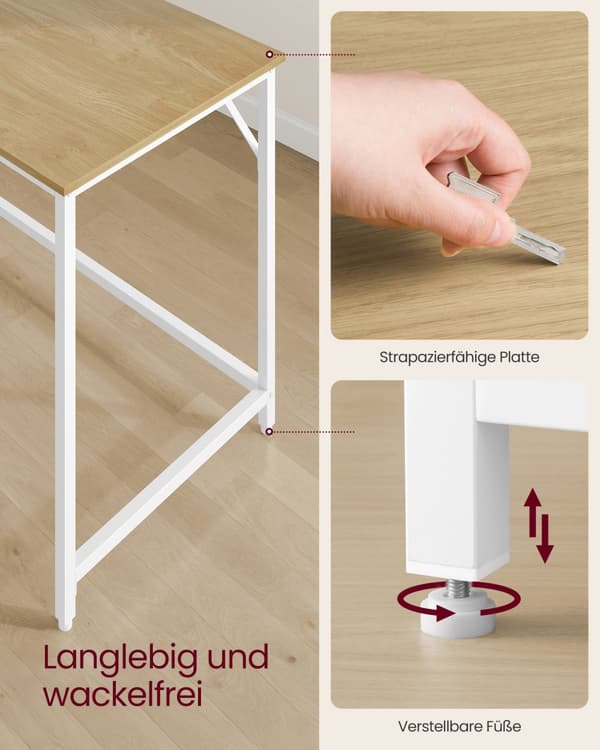 Skrivebord - metalramme - 50 x 80 x 76 cm