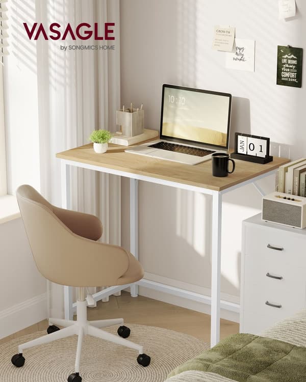 Skrivebord - metalramme - 50 x 80 x 76 cm