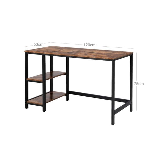 Pöytä - PC -taulukko 2 hyllyä - vasen tai oikea asennettava - 120 x 60 x 75 cm