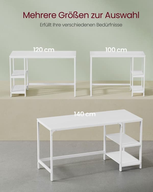Rootz Maple White Desk - Kirjoituspöytä - Työpöytä - Lastulevy ja teräs - 50cm x 100cm x 76cm