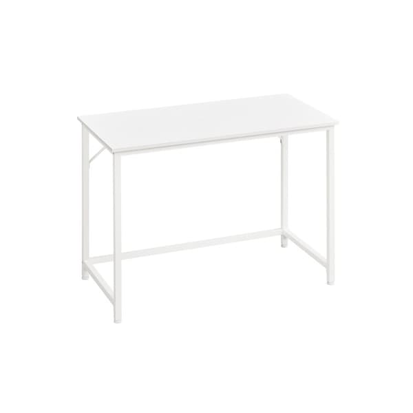Rootz Kontorbord Industrielt Design - Skrivebord - Hvid - Spånplade og stål - 50 cm x 100 cm x 76 cm - 10 kg - 50 kg Bæreevne