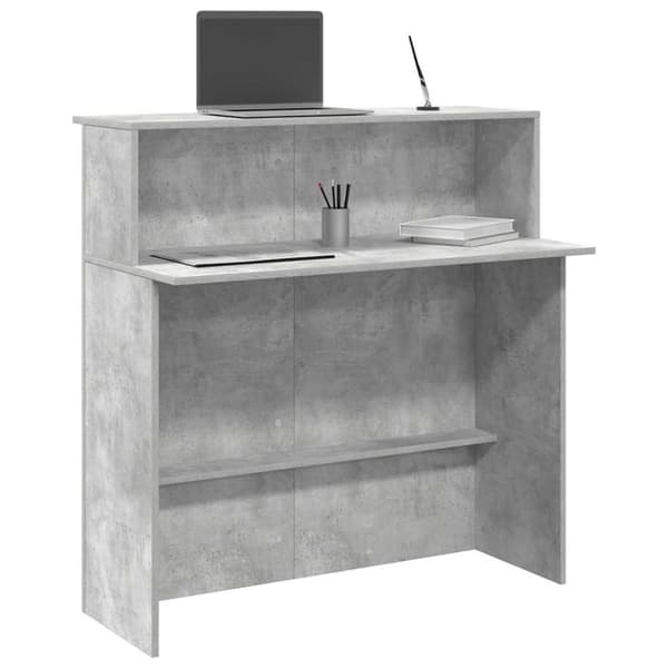 Receptionsdisk betonggrå 100x50x103,5 cm konstruerat trä