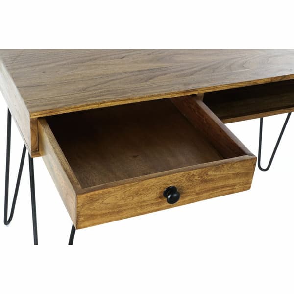 Skrivbord DKD Home Decor 115 x 55 x 76 cm Naturell Svart Metall