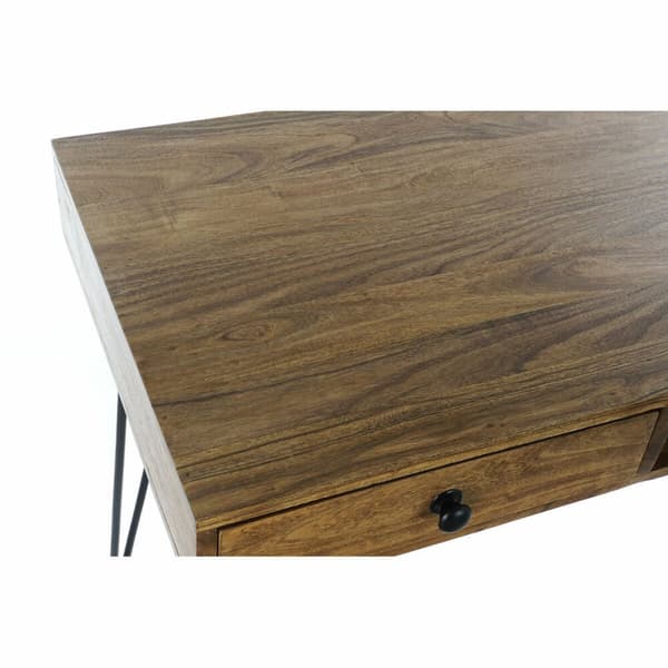 Skrivbord DKD Home Decor 115 x 55 x 76 cm Naturell Svart Metall