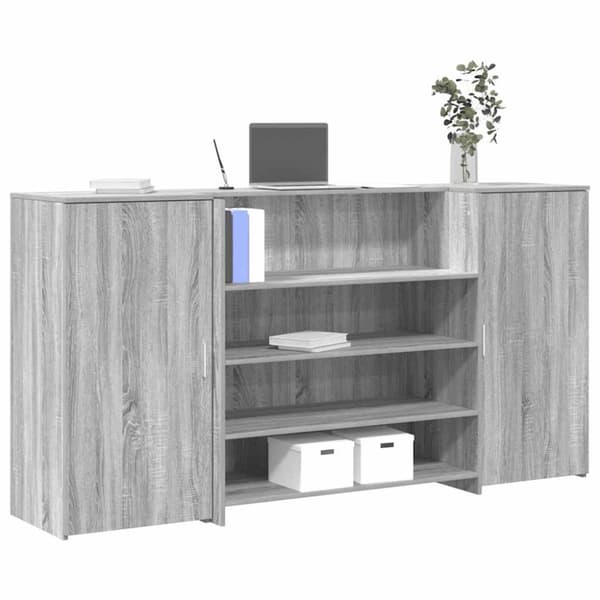 Receptionsdisk grå sonoma 200x50x103,5 cm konstruerat trä