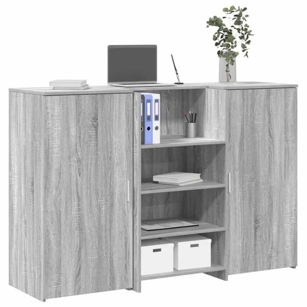 Receptionsdisk grå sonoma 155x50x103,5 cm konstruerat trä