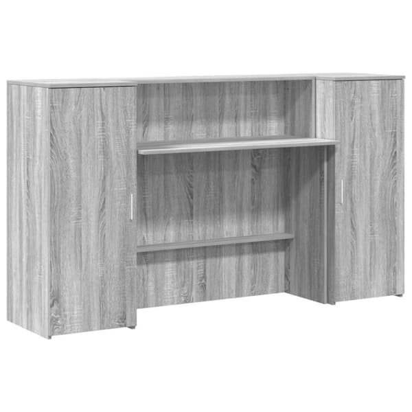 Receptionsdisk grå sonoma 180x50x103,5 cm konstruerat trä