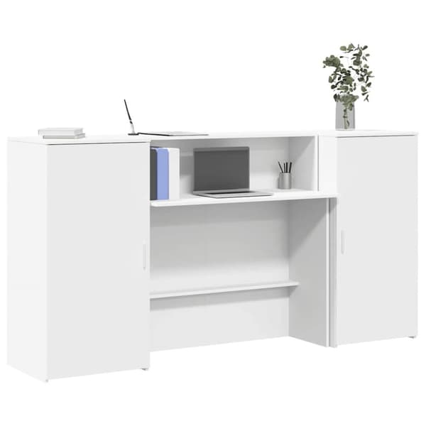 Receptionsdisk vit 200x50x103,5 cm konstruerat trä