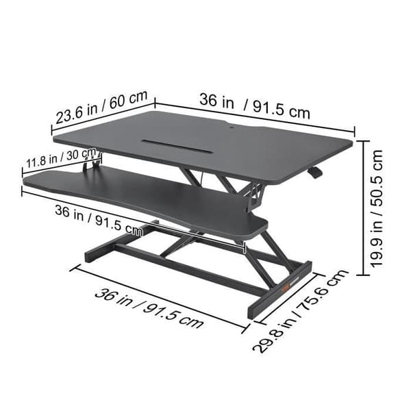 Arbetsstation - VEVOR - Höjdjusterbar stående skrivbordskonverter 91,5cm