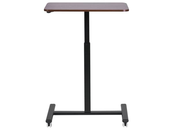 Manuellt Justerbart Mobilt Laptopbord Mörkt Trä Stålram 65 x 48 cm Sitt och Stå Modern Design Kontor