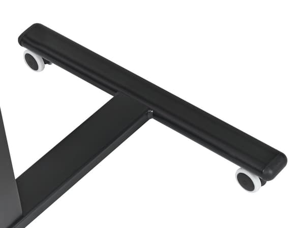 Manuellt Justerbart Mobilt Laptopbord Mörkt Trä Stålram 65 x 48 cm Sitt och Stå Modern Design Kontor