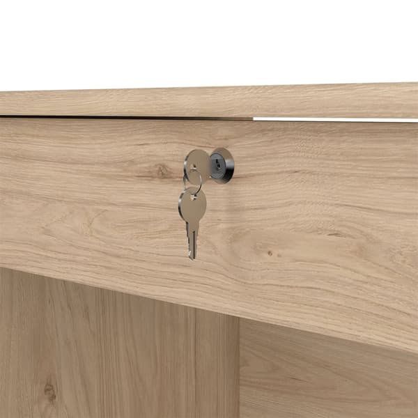 FunctionPlus skrivebord 1 hylde, 4 skuffer eg dekor.