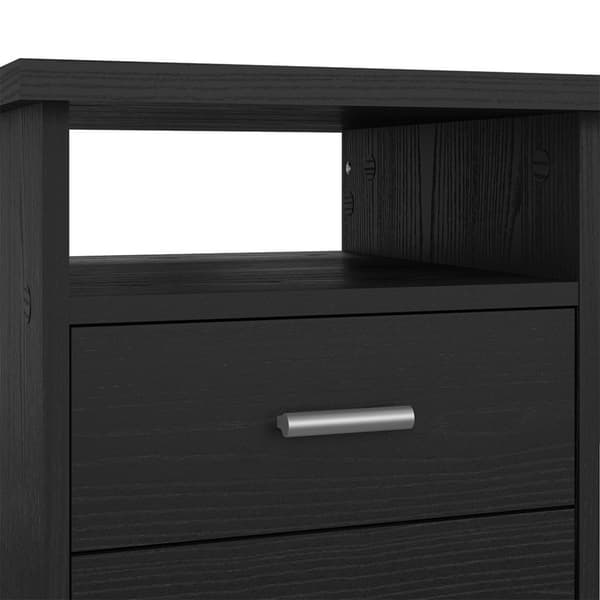 FunctionPlus skrivbord 4 lådor, 1 hylla svart ask-dekor.