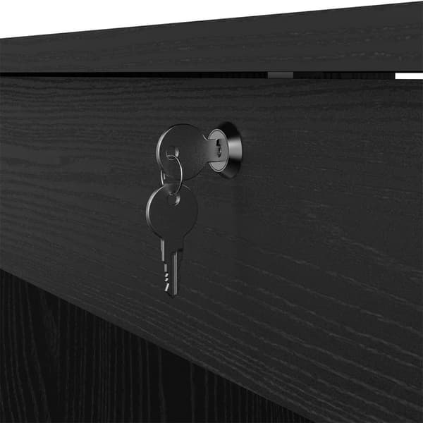 FunctionPlus skrivbord 5 lådor, 1 hylla svart ask-dekor.