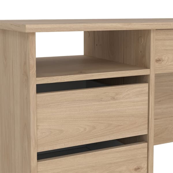 FunctionPlus skrivebord 1 hylle, 4 skuffer eik dekor.