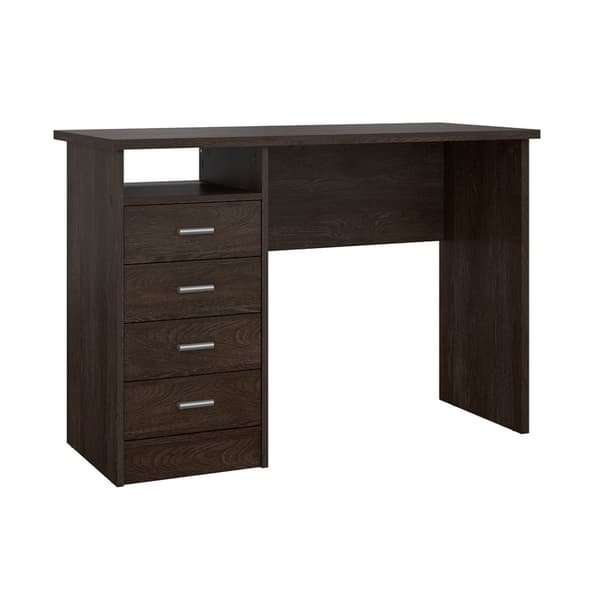 FunctionPlus skrivebord 4 skuffer, 1 hylle mørk.